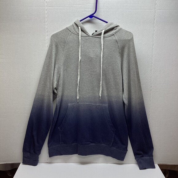 POL HOODIE BLUE OMBRE LIGHTWEIGHT 100% COTTON - Picture 1 of 7